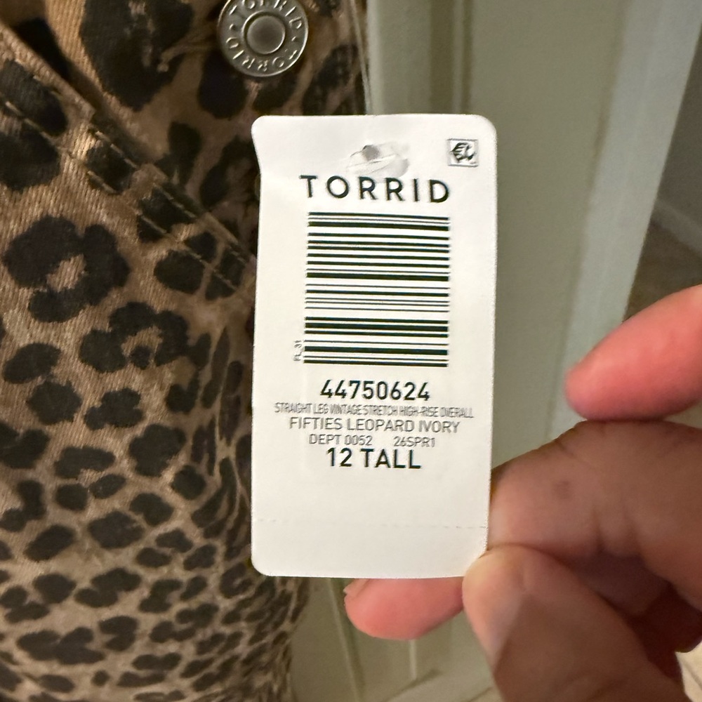 torrid Leopard Print Tan and Black Overalls - Picture 2 of 4